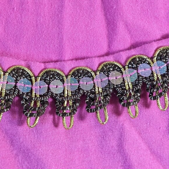 JONES NEW YORK SIGNATURE WOMEN'S PULL OVER PINK SHIRT SIZE MEDIUM NECK BLING TOP - Picture 5 of 16